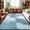Blue, variant on Blue Palm Leaves Washable Round Area Rug 8 ft, Summer Botanical Vintage Tropical Leaf Rustic Soft Non Slip Rugs Stain Repellent Indoor Felt Carpet for Living Dining Room Bedroom Home Office