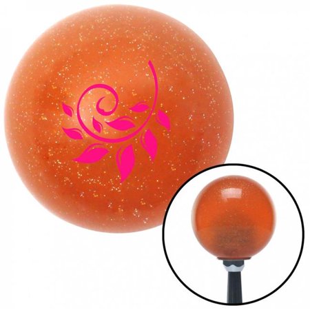 American Shifter 43707 Pink Hawaiian Leaf No.1 Orange Metal Flake Shift Knob with M16 x 1.5 Insert Shifter