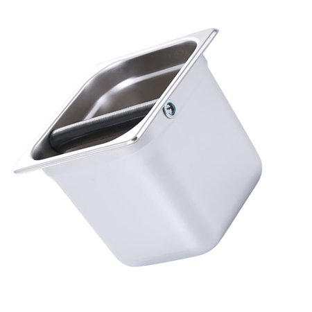 Stainless Steel Espresso Grinds Waste Bin Espresso Dump Container Handmade Coffee Residue Bucket Size L Silver