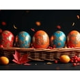 thumbnail image 4 of Decorative Easter Egg Basket with Fall Leaves Autumn Theme Banner Celebration Home Decorations Thanksgiving Party Backdrop Decorations Event, 4 of 4