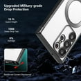 thumbnail image 3 of Magnetic Case for Samsung Galaxy S22 Ultra Clear Case Cover [Compatible with Magsafe & Military Grade Drop Protection] Transparent Shockproof Slim Plated Phone Case - Black, 3 of 13