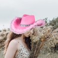 thumbnail image 3 of Sombrero de vaquero Zulema Estilo Occidental Rosa, 3 of 7