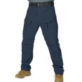 thumbnail image 6 of DPTALR Men's Solid Workwear Pants Elastic Waist Drawstring Multi-Pocket Cargo Trousers,Black,Big and Tall Men XXL, 6 of 7