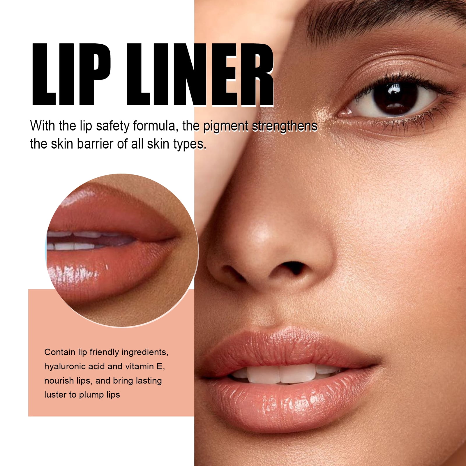 Alvantor Light Brown Peel Off Lip Liner with Lip Brush, 0.17fl.oz