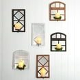 thumbnail image 2 of Windowpane Mirror Wall Sconce With Candle - Black, Natural, or White, 2 of 14