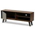 thumbnail image 3 of Baxton Studio Mallory Modern and Contemporary Two-Tone Walnut Brown and Grey Finished Wood TV Stand, 3 of 8