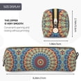 thumbnail image 3 of Fotbe Round Mandala Estuche para Lápices de Cuero con Estampado, Estuche con Cremallera Resistente, Organizador Compacto y Elegante para Papelería, 3 of 7