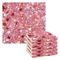 Kitchen Dish Towels Soft Absorbent Dish Cloths 11"x11" Pink Clastic Gemstone 6 Packs
