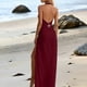 thumbnail image 3 of Traje de baño de una pieza para mujer, bikini informal y de moda de color sólido con cordones, traje de baño de moda playera para mujer, trajes de baño de una pieza para mujer, trajes de baño para muj, 3 of 6