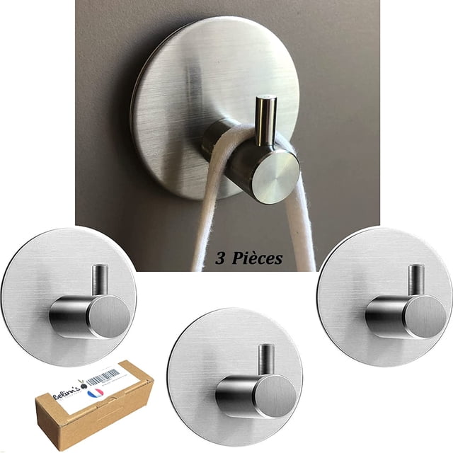 ganchos adhesivos - Toallero de baño - Ganchos adhesivos para inodoro - Toallero de cocina autoadhesivo - Gris