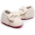 thumbnail image 5 of Double Bow Fringe Baby Moccasins - Soft Sole Baby Shoes Girls Toddler Crib Flats, 5 of 7