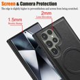 thumbnail image 6 of Dteck Magnetic Leather Case for Samsung Galaxy S24 Ultra,Shockproof TPU Bumper Compatible with Mag-safe Adjustable Kickstand Back Protective Cover for Galaxy S24 Ultra,Black, 6 of 8