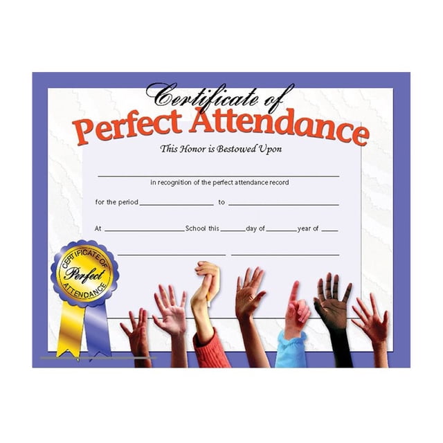 Flipside - Certificat de Présence Parfaite - Format Lettre (8.5 Po x 11 Po) (Lot de 150)