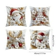 thumbnail image 3 of Generic Christmas Reindeer Throw Pillow Cover Set of 4, Xmas Tree, Snowflakes, Merry Christmas Decorations, Snowman, Santa Claus Pillowcase for Farmhouse Home Holiday Decor, 3 of 6