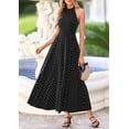 thumbnail image 7 of PRETTYGARDEN Summer Halter Dresses for Women Vacation Outfits Sleeveless Polka Dot Sundress Wedding Guest Maxi Dress, 7 of 7