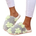 thumbnail image 6 of JUSLIO Womens House Slippers Fuzzy Plush Flat Sole Non Slip Indoor House Slippers Closed Toe Slide Slippers, 6 of 7