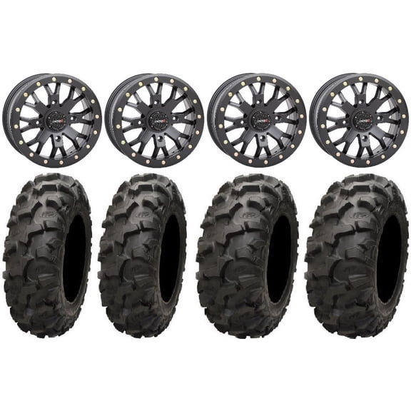 System 3 SB-4 Black (6 1/4 3) 14" Wheels 28" Blackwater Tires Honda Talon