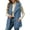 Blue(Ladies Vests), variant on LUVDA Fleece Lapel Vest for Women - Button Up Sleeveless Warm Jacket with Pockets for Casual Outdoor Fall Winter Layering
