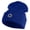 Royal, variant on Small Silver Star of David Iron on Patched 12 Inch Long Knitted Beanie - Black OSFM