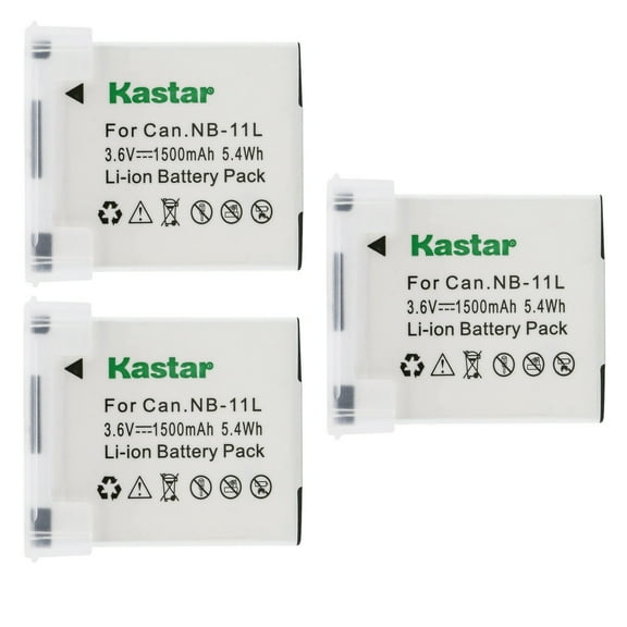 Kastar 3-Pack NB-11L Battery Replacement for Canon PowerShot A2300 A2300 IS, PowerShot A2400 A2400 IS, PowerShot A2500 A2500 IS, PowerShot A2600 A2600 IS, PowerShot A3400 A3400 IS Camera