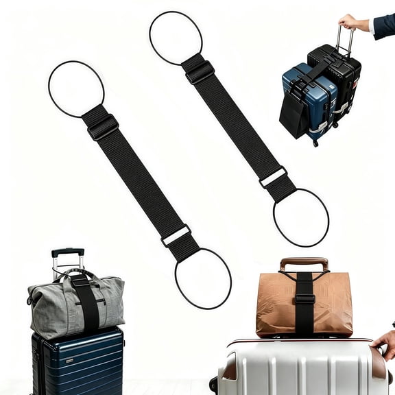 Multi Use Strong Adjustable Luggage Connector Straps,Add a Bag Easy to Travel Suitcase Elastic Strap Belt for Secure Stacking, Adjustable Straps for Various Luggage