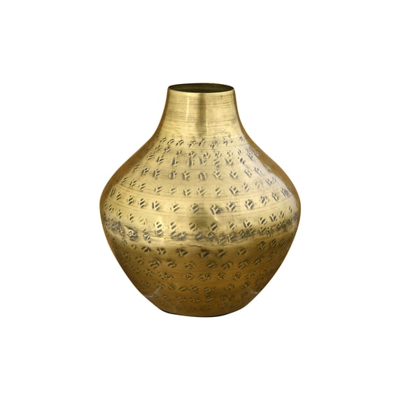 Creative Co-Op Hammered Metal Vase with Antique Finish