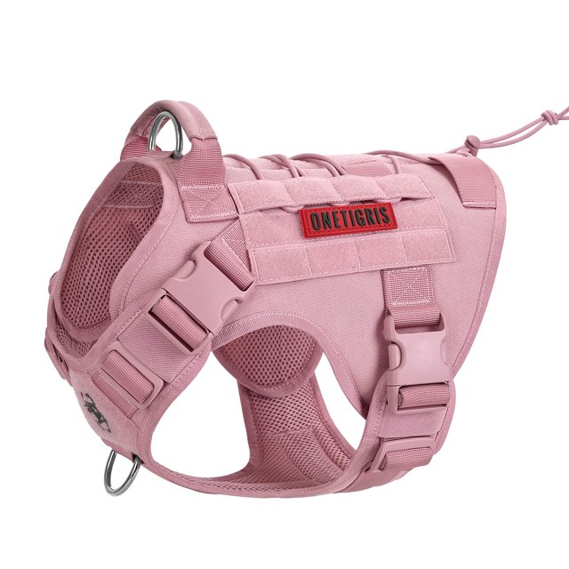 Arnés para perros OneTigris Tactical, sin tirones, rosa