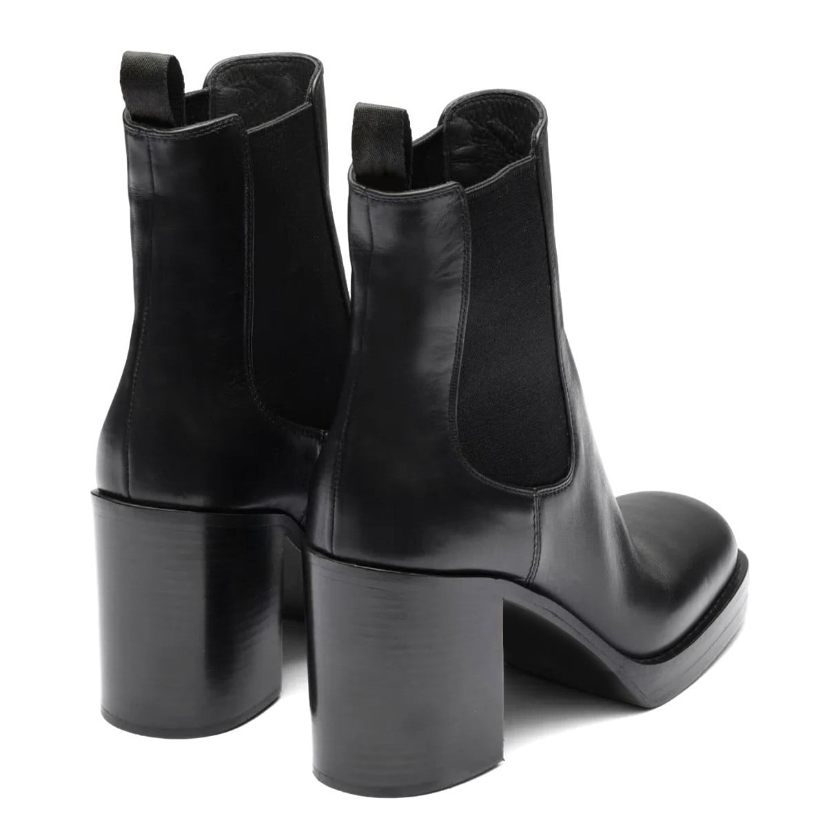 XYD Women Closed Square Toe Chelsea Boots Platform Pull on Mid