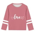 thumbnail image 5 of Fesfesfes Kids Girls Casual 2025 Valentine's Day Heart Print T-shirt Fashion Cute Round Neck Print Long Sleeve Soft Tunic Tops Tees 3-14 Years(Watermelon Red,13 Years), 5 of 5