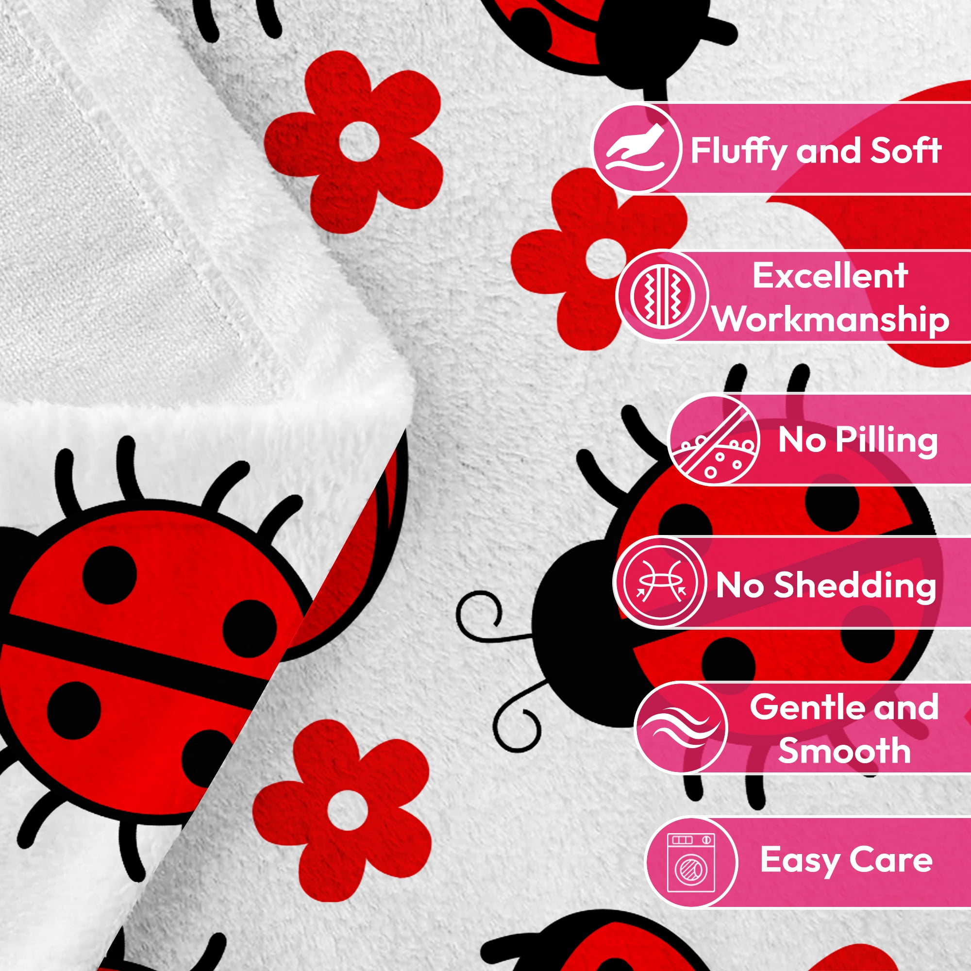 Flannel Fleece Throw Blanket, Soft Large Throw Blanket, Lightweight Cozy Plush Throw Blanket Fit Sofa Bed, 30"x40", Beetle