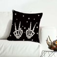 ECHOYY Skeleton Finger Pumpkin Pattern Linen Throw Pillowcase Cartoon