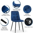 thumbnail image 6 of NORDICANA Round Kitchen Table and Chairs Set for 4, 37" Round Dining Table MDF Faux Wood Tabletop,Blue Velvet Dining Chairs Upholstered Side Chair, 6 of 8