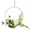 thumbnail image 1 of Elegante corona de hojas de eucalipto, con la misma estética de las flores reales para decoración de interiores y exteriores, el aro de flores colgante de metal garantiza la durabilidad, ideal para, 1 of 6
