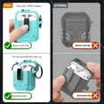 thumbnail image 5 of Decase AirPods Case Cover Built-in Keychain,Military Hard Shell Protective Armor with Lock [Support Wireless Charging] for Apple AirPods 1st 2nd Generation Charging Case,White, 5 of 5