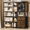 Brown, variant on 6 Tier Corner Bookshelf with 6 Fabric Drawers & Metal Doors,70.9" Convertible Tall Bookshelf for Living Room, Corner Bookcase Large Book Shelf Display Shelf for Home Office, Black
