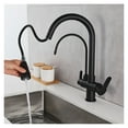 thumbnail image 3 of Pull Out Kitchen Faucet Solid Brass Crane For Kitchen Deck Mounted Black Water Filter Tap Sink Faucet Mixer 3 Way Kitchen Faucet ,Easy to Operate, 3 of 7
