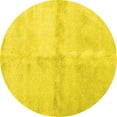 thumbnail image 1 of Ahgly Company Indoor Round Abstract Yellow Contemporary Area Rugs, 6' Round, 1 of 4