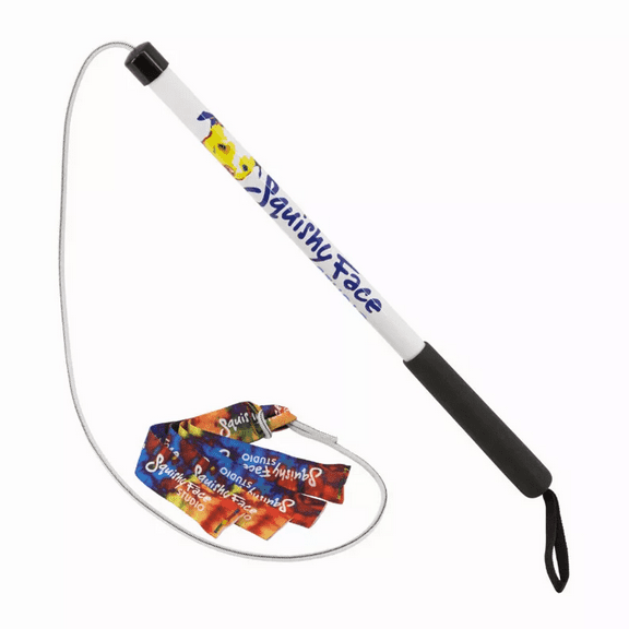 Squishy Face Flirt Pole V2 with Lure for Dog Training, Rainbow Tie Dye 24 inch