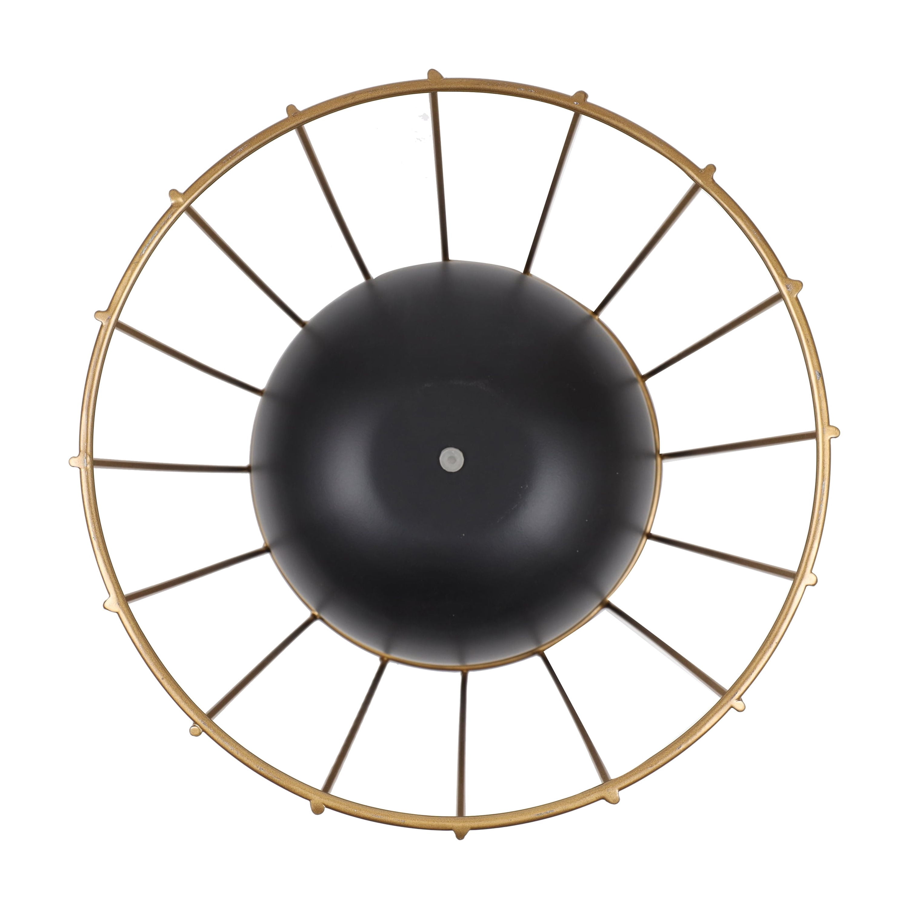 Mainstays Axel 13.5" x 13.5" x 16.25" Round Black and Gold Metal Planter