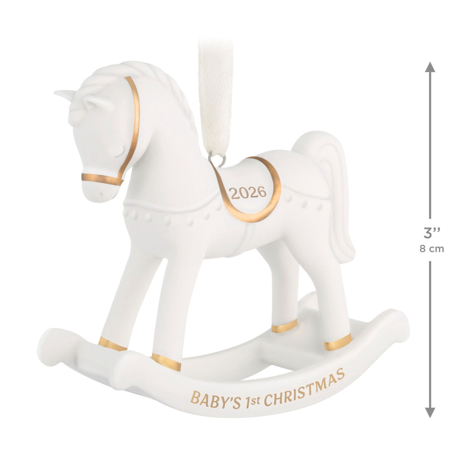 Hallmark Keepsake 2026 Baby's First Christmas Rocking Horse Porcelain Ornament