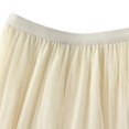 thumbnail image 3 of Stretchy Waist Bohemian Cotton Casual Half Skirt Ndbuld Holiday Gift Finder Super Design Sense Fashion Gauze Skirt Sweet Wooden Ear Lace A Big Pommel Skirt Mid-calf Skirt,Beige, 3 of 6