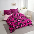 thumbnail image 3 of Manfei Leopard Print 7-Piece Twin Bedding Sets,Zebra Pattern Bedding Comforter Set,Pink Black Sheet Sets For Teens,Super Cozy Room Decor Reversible, 3 of 8
