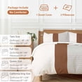 thumbnail image 6 of 3 Piece Black Striped Geometric Duvet Cover Set California King,Microfiber Comforter/Quilt Cover with Corner Ties and 2 Pillowcases,Modern Boho Brown Rustic All Season Bedding with Zipper Closure, 6 of 8