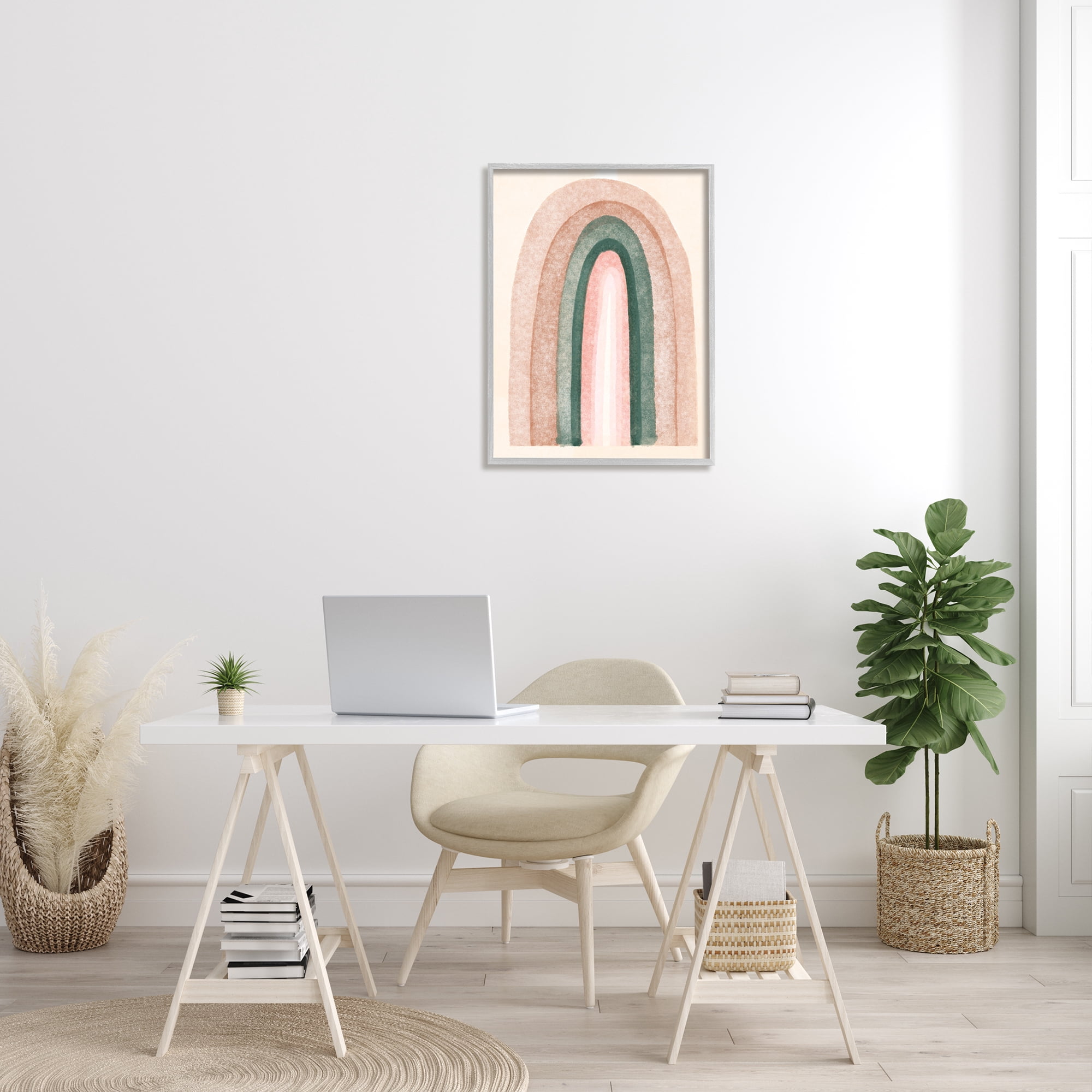 Stupell Indtries Soft Pink Neutral Rainbow Distressed Sky Arches,24 x 30,Design by Daphne Polselli