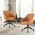 thumbnail image 3 of Gymax Ensemble de 2 Chaises de Bureau Réglables Fauteuil Pivotant à Roulettes Chaise de Bureau d'Ordinateur, 3 of 10