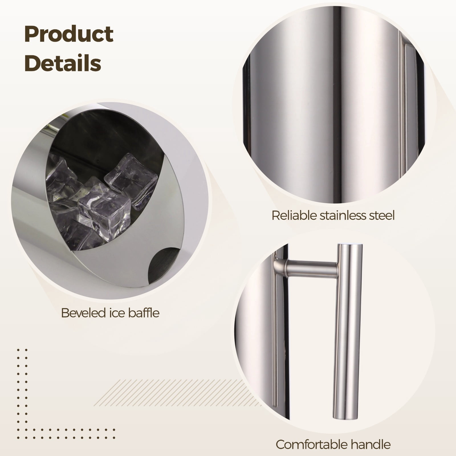 3 Pcs 1L Stainless Steel Water Pitcher Set with Handle, Large Capacity Iced Tea Jug for Coffee Juice Beer, Beveled Mouth Bar Mixing Jug for Home Kitchen Restaurant