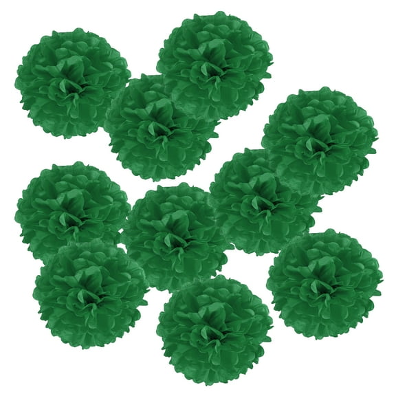 Uxcell 8" Tissue Pom Poms Paper Flowers Ball Wedding Party Decoration, Dark Green 10 Pack