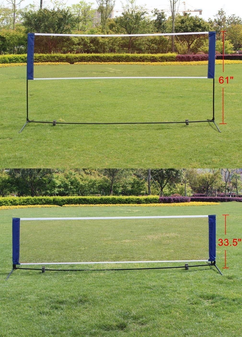 Home Gym Equipment Portable Large Volleyball Badminton Tennis Net with Carrying Bag Stand/Frame 14FT,Exercise Equipment