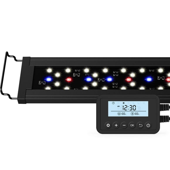 NICREW SkyLED Plus Aquarium Plant Light, Freshwater Fish Tank Light with Ramp Up and Dim Down, Spectrum Adjustable and Lighting Schedule Programmable with Cont