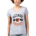 thumbnail image 4 of Women's G-III 4Her by Carl Banks Heather Gray Baltimore Orioles Super-Slim Fit Lightweight City Graphic V-Neck T-Shirt, 4 of 5